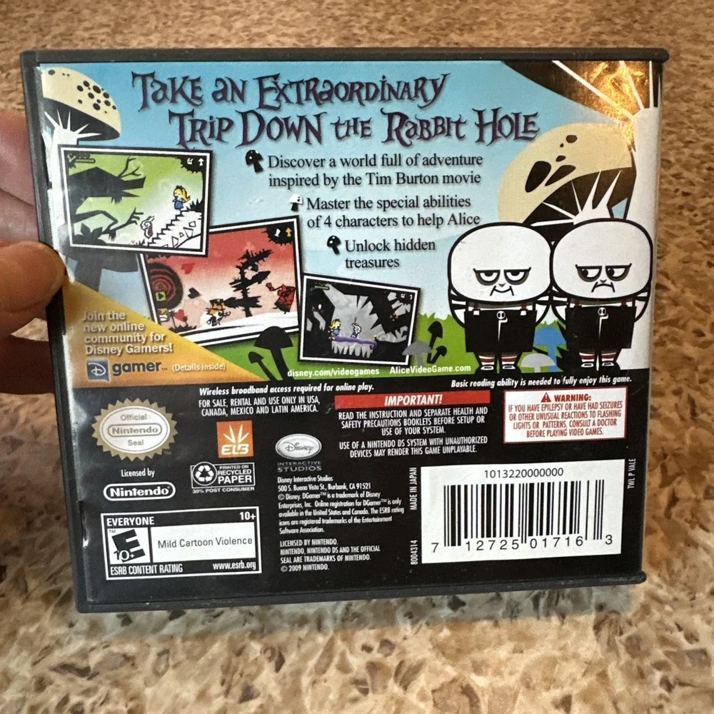 Alice in Wonderland Nintendo DS 2010 Complete CIB w/ Poster Not Tested
